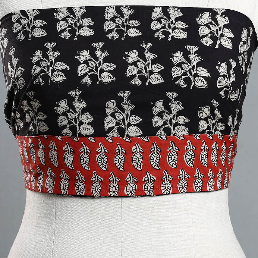 Block Printed Cotton Bagru Blouse Piece 17