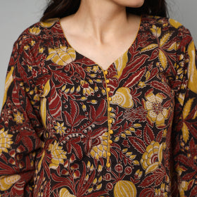 Buy Kalamkari Printed Cotton Long Kurta For Women