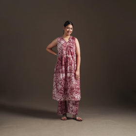 Hand Batik Print Cotton Straight Kurta with Palazzo Set for women 14