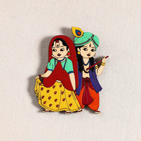 Radha Krishna Couple Handpainted Fridge Magnet 39