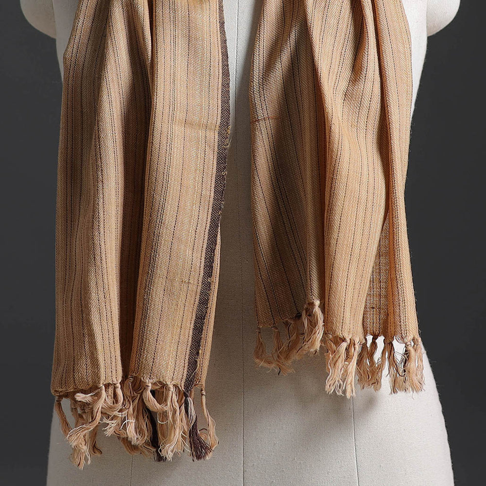 Brown - Kumaun Handwoven Pure Merino Wool Stole 159