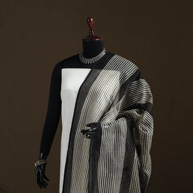 Bagru Hand Block Print Natural Dyed Kota Doria Cotton Dupatta 07