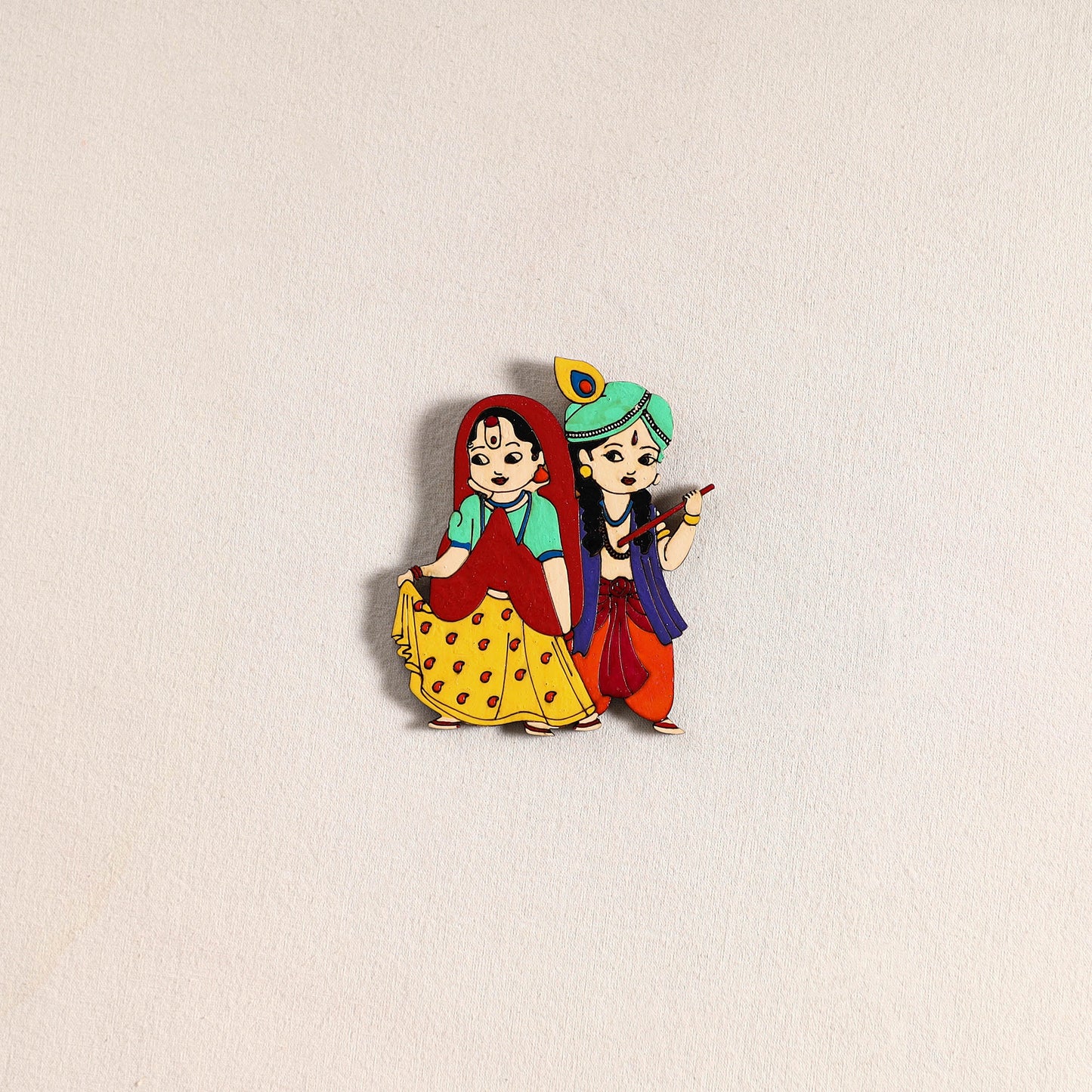 Radha Krishna Couple Handpainted Fridge Magnet 39
