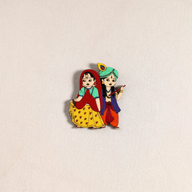 Radha Krishna Couple Handpainted Fridge Magnet 39