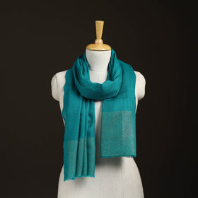 Plain Diamond Weave Fine Wool Zari Border Stole for Women 83