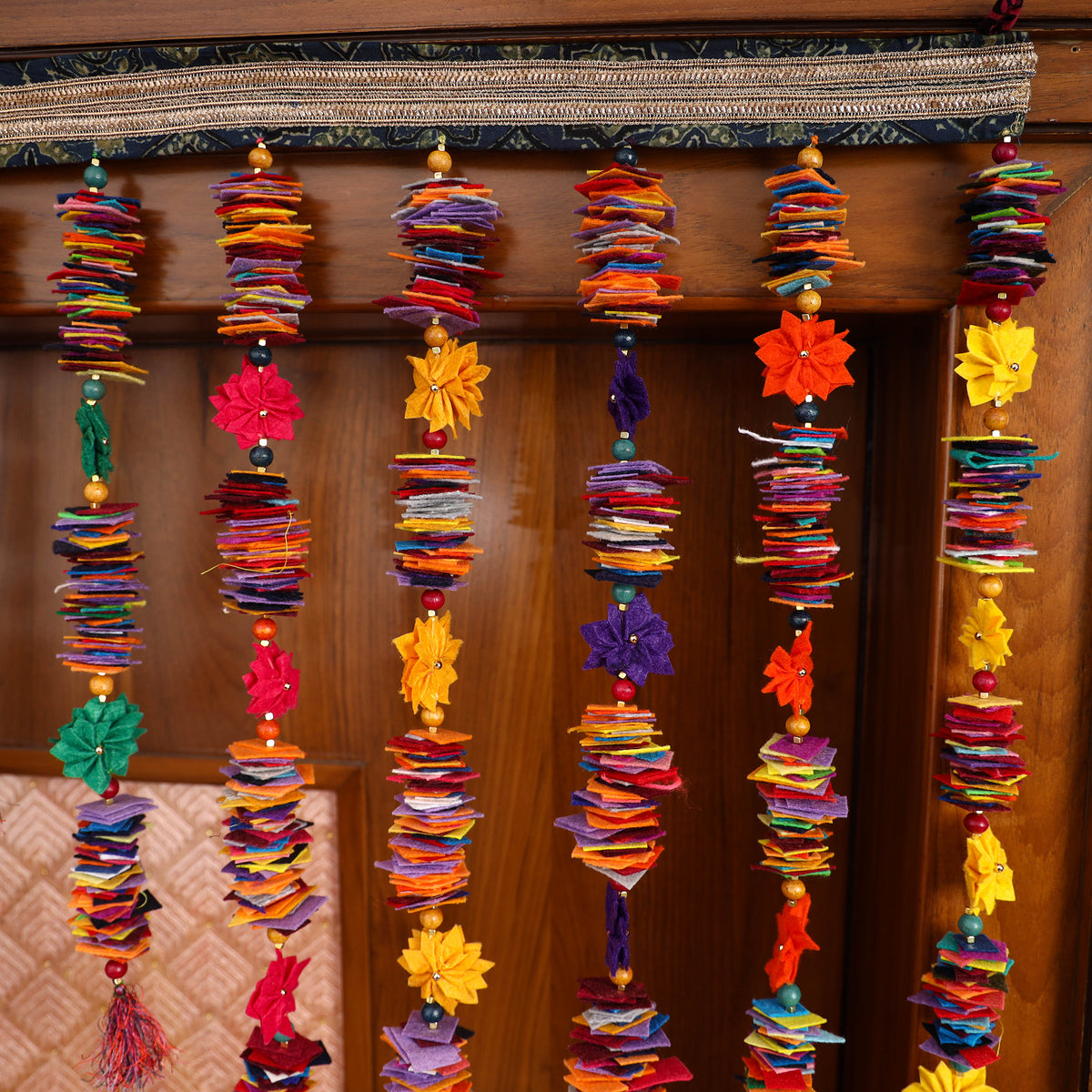 Handmade Felt & Beadwork Phulwari Toran