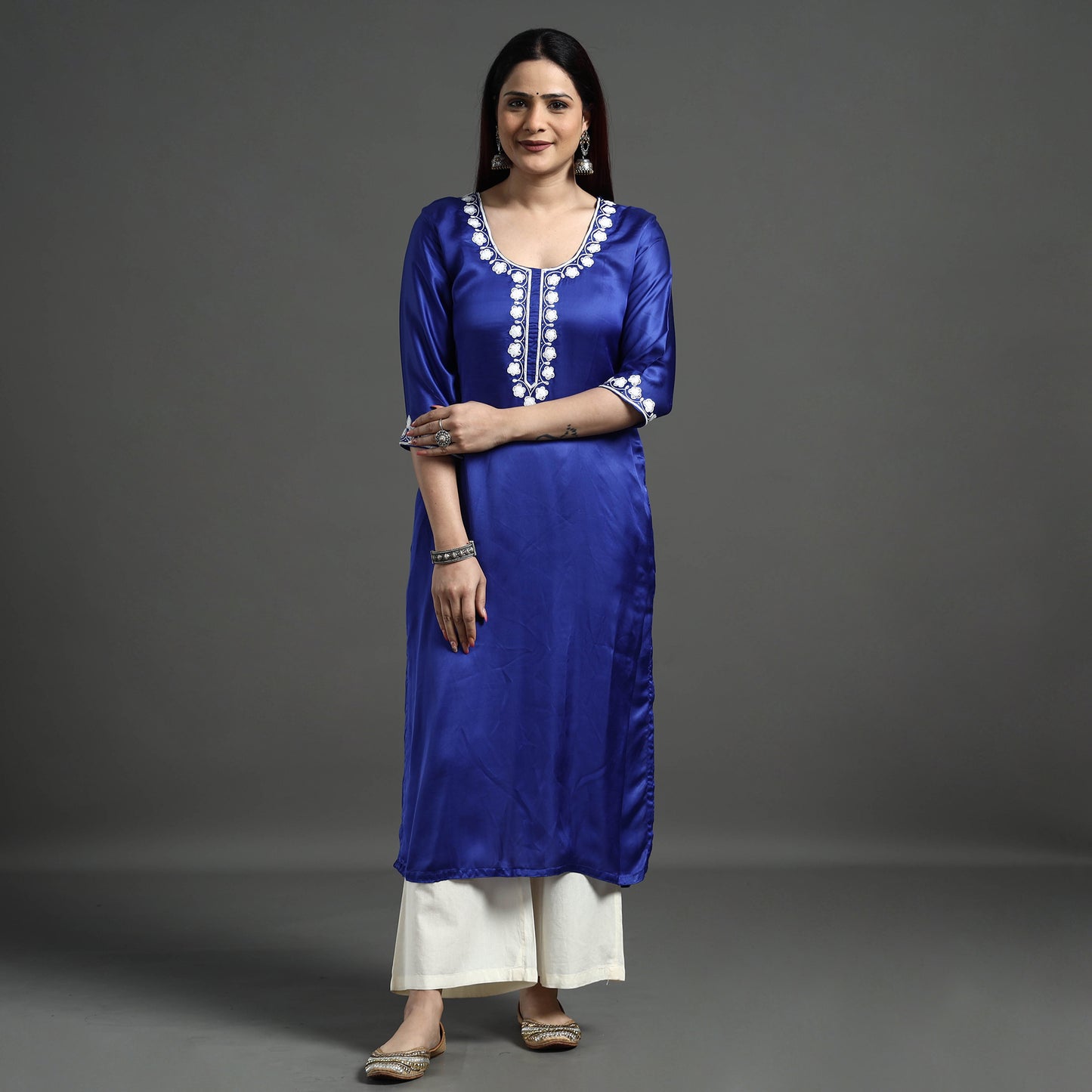 embroidery silk kurta