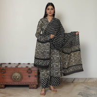 Batik Kurta with Palazzo & Dupatta Set