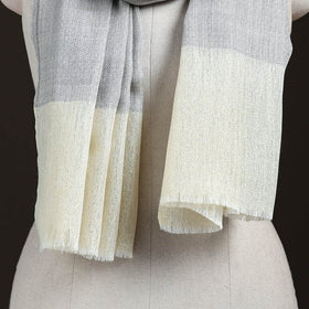 Plain Diamond Weave Fine Wool Zari Border Stole for Women 85