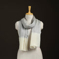 Plain Diamond Weave Fine Wool Zari Border Stole for Women 85