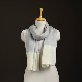 Plain Diamond Weave Fine Wool Zari Border Stole for Women 85