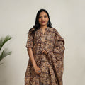 Buy Brown Block Printed Cotton Kalamkari Kurta Set