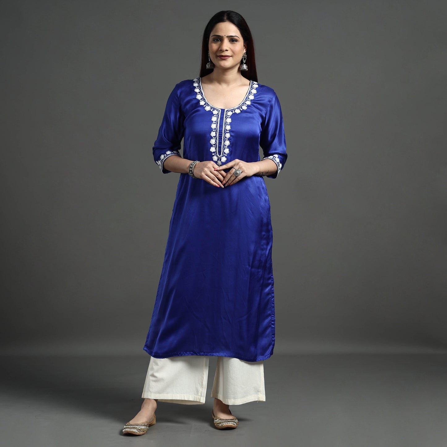 embroidery silk kurta