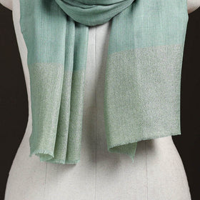Plain Diamond Weave Fine Wool Zari Border Stole for Women 86