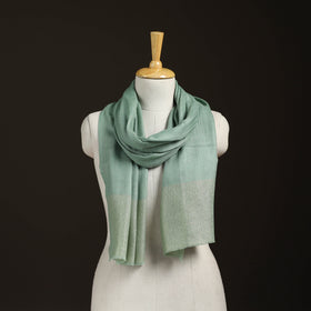 Plain Diamond Weave Fine Wool Zari Border Stole for Women 86