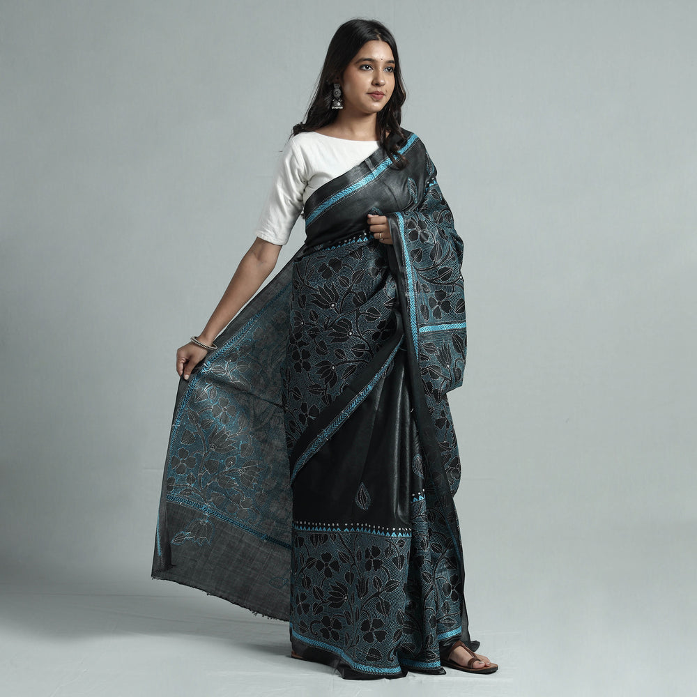 Kantha Embroidery Saree