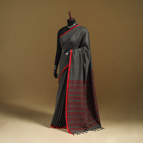 Black - Bengal Handwoven Cotton Begumpuri Saree 14