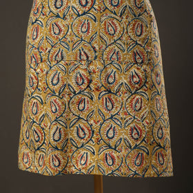 Yellow Kalamkari Print Cotton Apron with Pocket 
