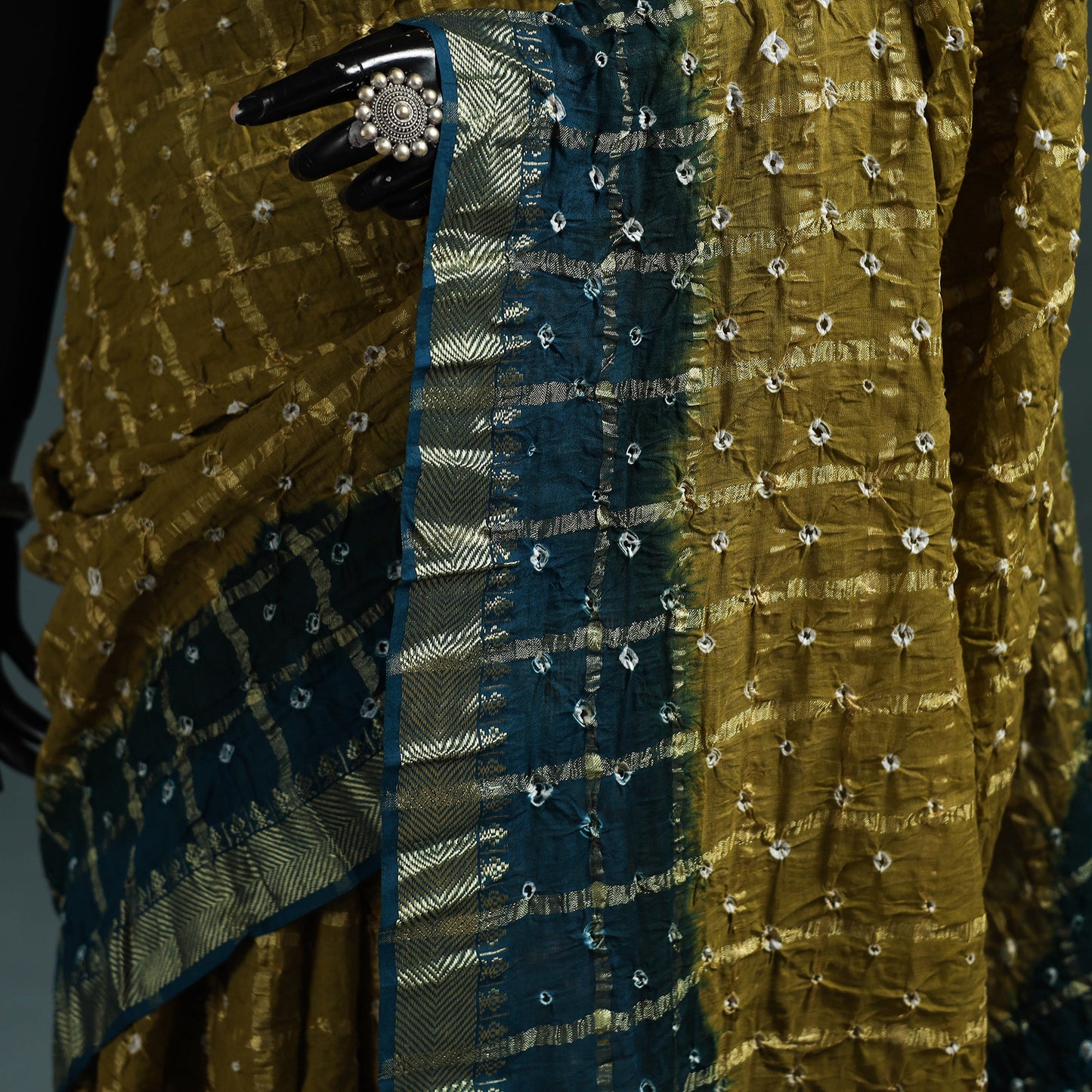 Kutch Tie-Dye Bandhani Cotton Saree with Blouse Piece 01