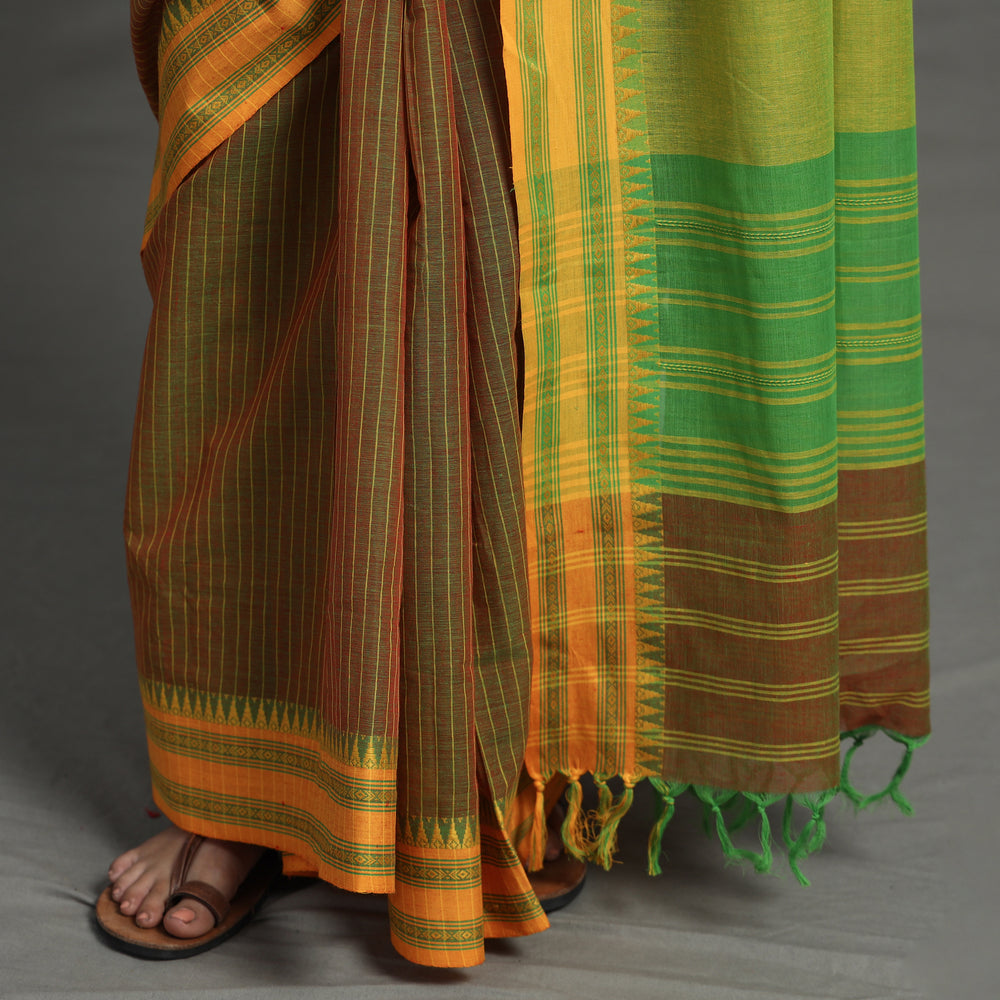 Brown - Begampuri Handloom Cotton Saree