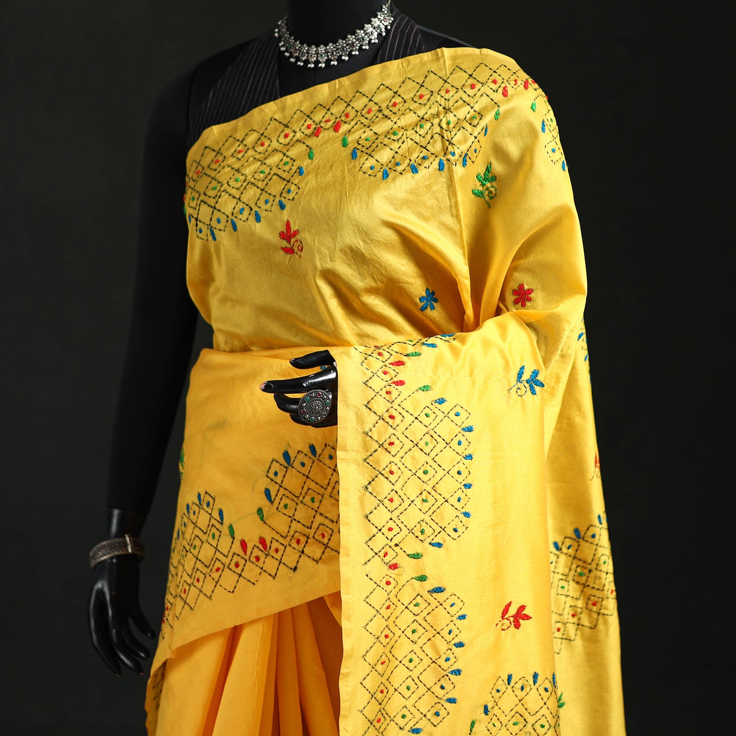 Hand Embroidered Silk Saree 59