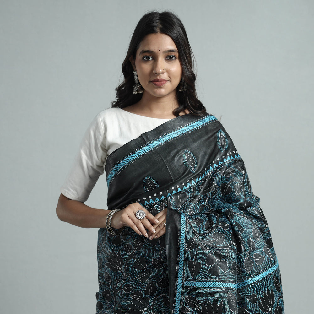 Kantha Embroidery Saree