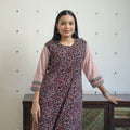  Black Block Print Cotton Straight Bagh Kurta for Women
