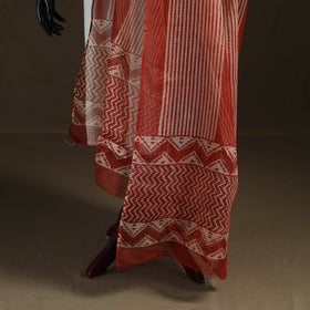 Bagru Hand Block Print Natural Dyed Kota Doria Cotton Dupatta 08