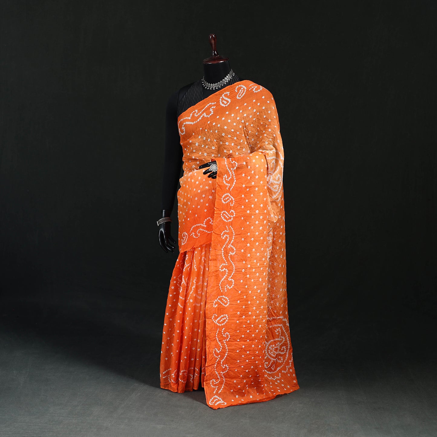 Kutch Bandhani Tie-Dye Cotton Saree 14