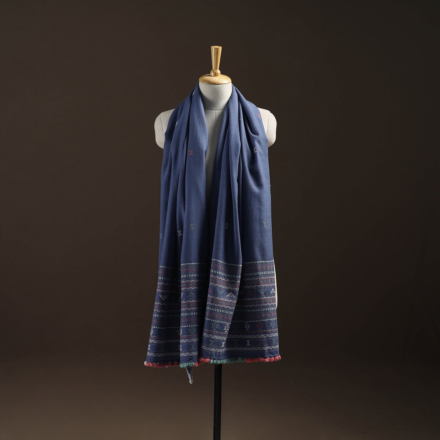 Kutch Bhujodi Handwoven Merino Wool Dhabla Shawl 29