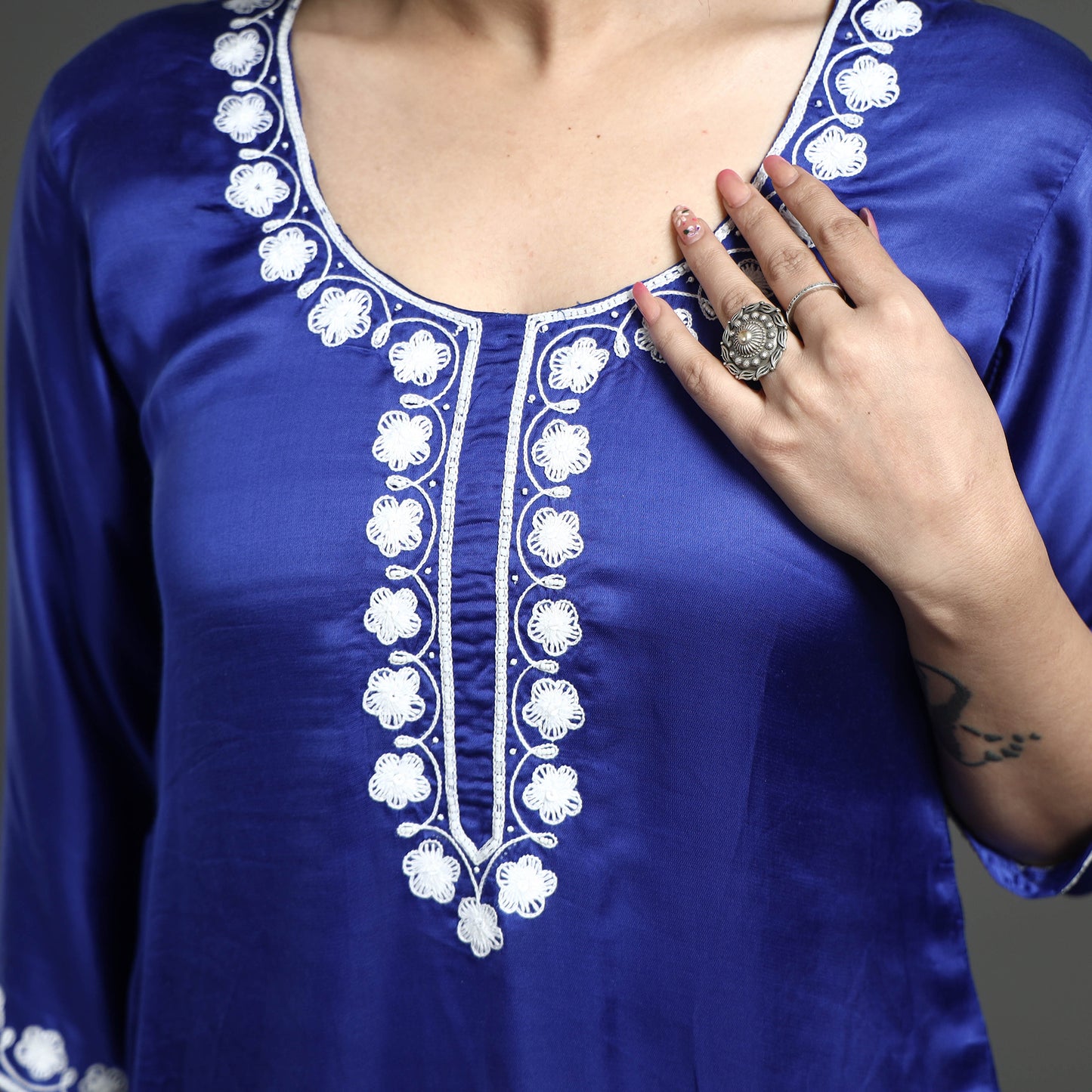 embroidery silk kurta