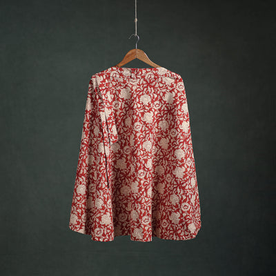 Bagru Hand Block Print Natural Dyed Cotton Wrap Around Skirt 08