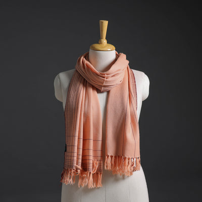 Peach - Kumaun Handwoven Pure Merino Wool Stole 164