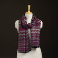 Zig Zag Zari Weave Fine Wool Stole for Women 90