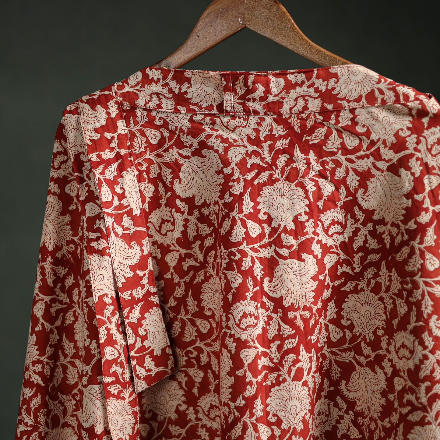 Bagru Hand Block Print Natural Dyed Cotton Wrap Around Skirt 08
