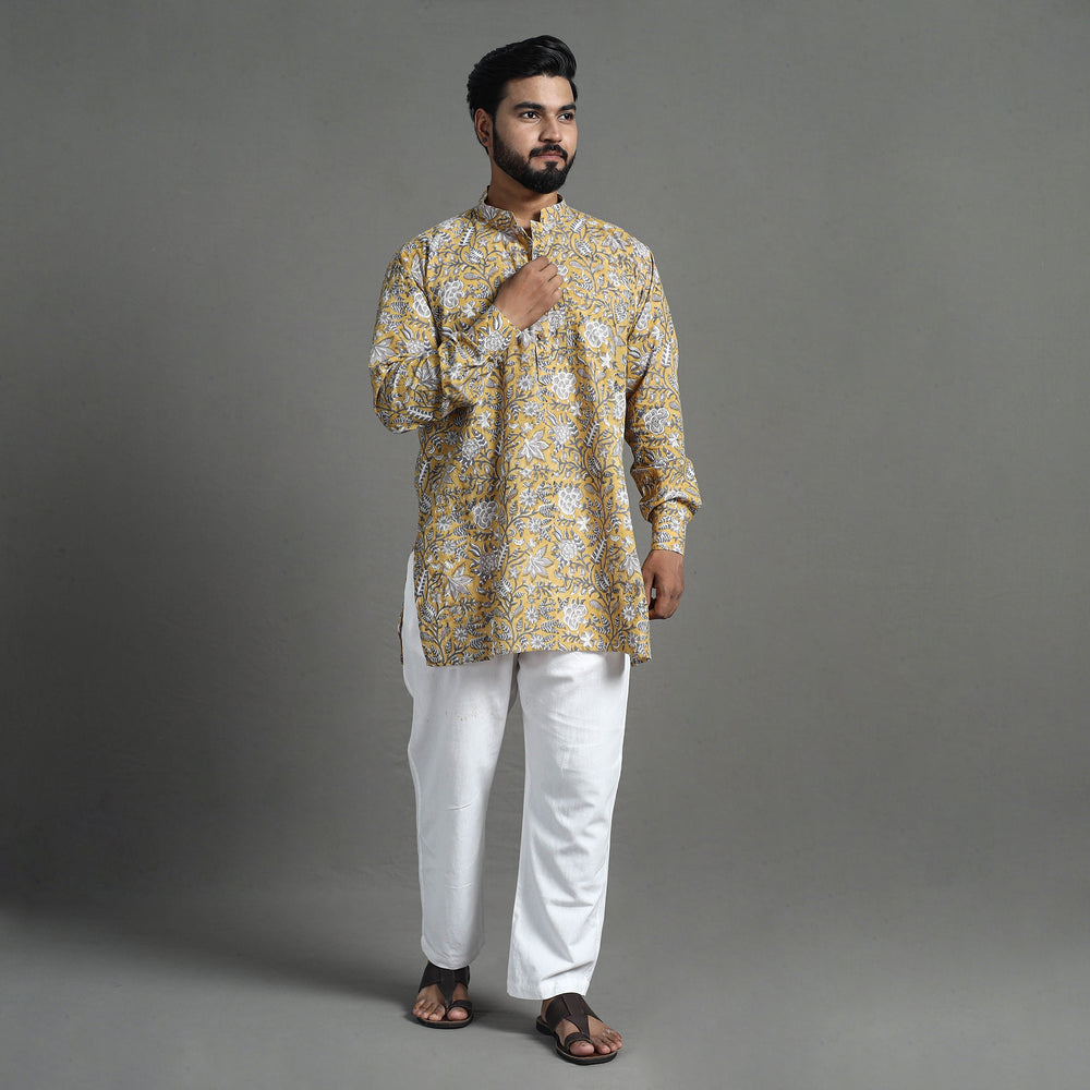 Block Print Cotton Sanganeri Kurta for Men (Short) 05