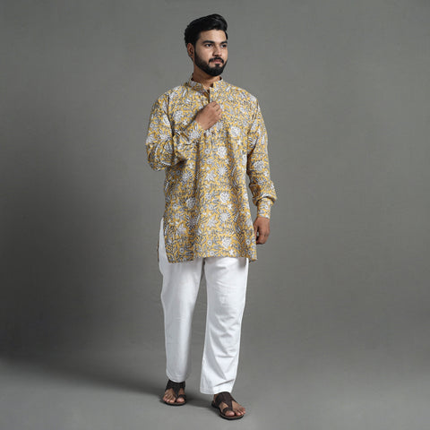 Block Print Cotton Sanganeri Kurta for Men (Short) 05