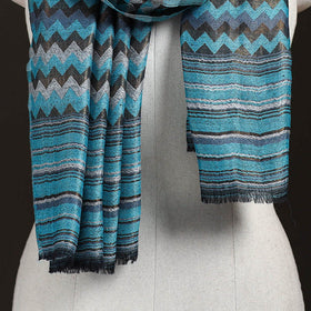 Zig Zag Zari Weave Fine Wool Stole for Women 91