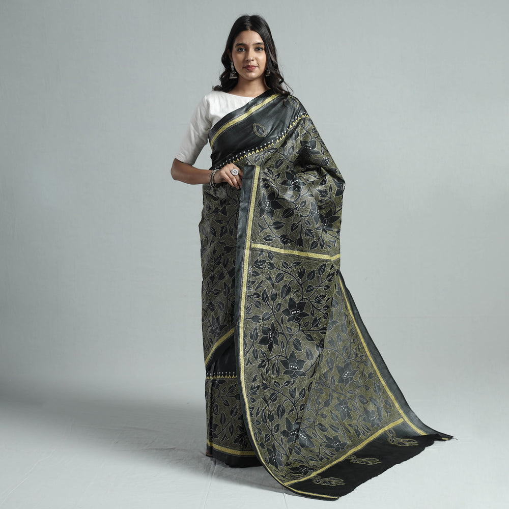 Kantha Embroidery Saree