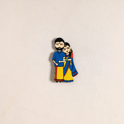 South Indian Couple Handpainted Fridge Magnet 41