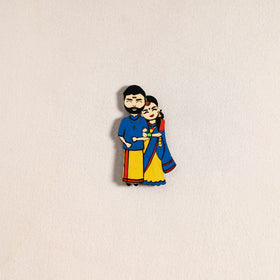 South Indian Couple Handpainted Fridge Magnet 41
