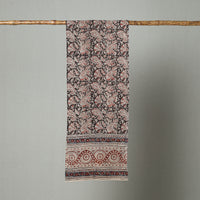 Black - Pedana Block Print Natural Dyed Cotton Kalamkari Stole 41