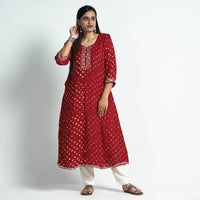 bandhani silk kurta