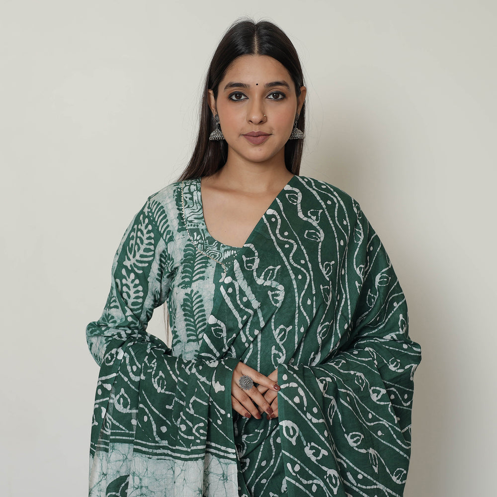 Batik Kurta with Palazzo & Dupatta Set