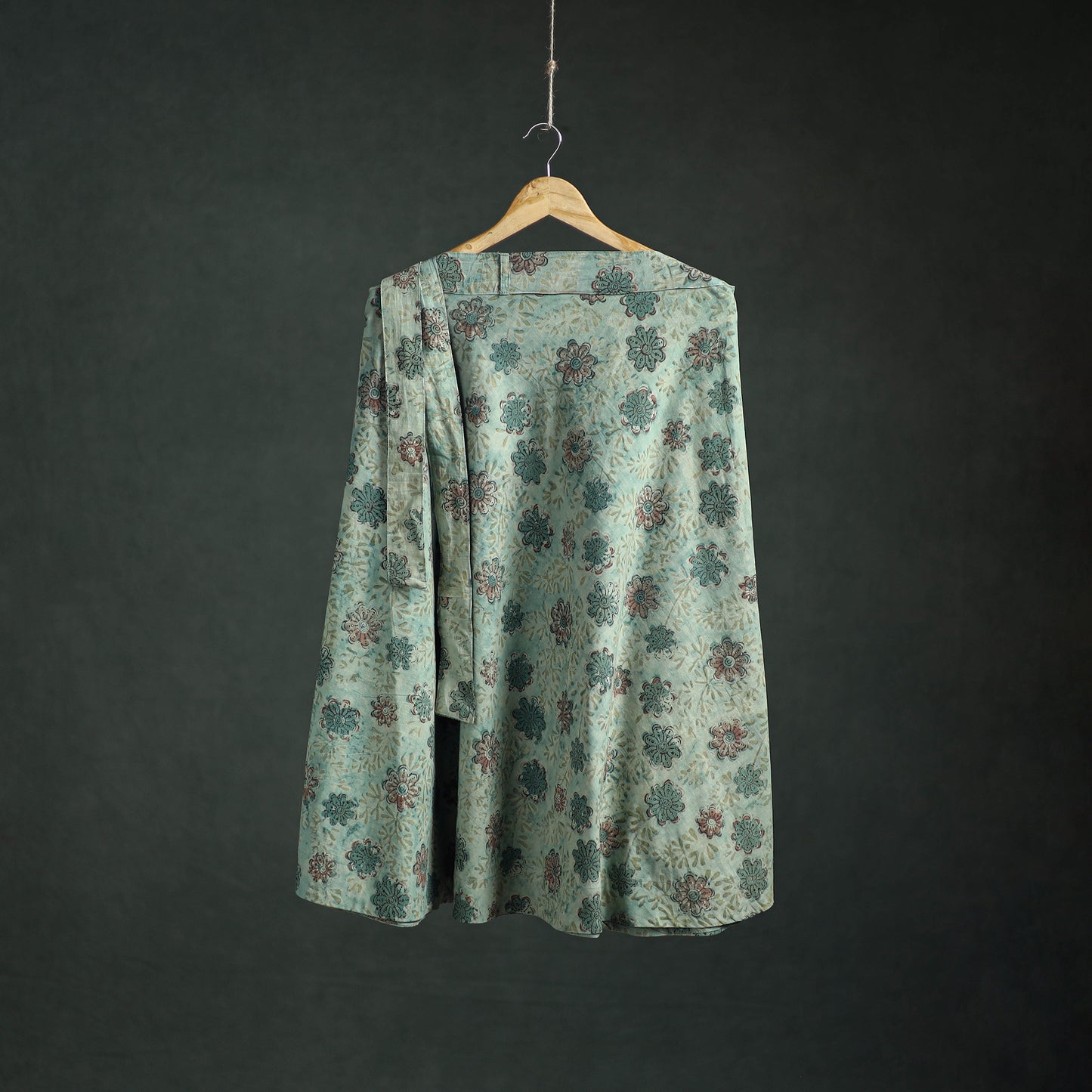 Bagru Hand Block Print Natural Dyed Cotton Wrap Around Skirt 09