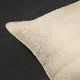 Buy Off White Tussar Silk Bengal Kantha Work Cushion Cover