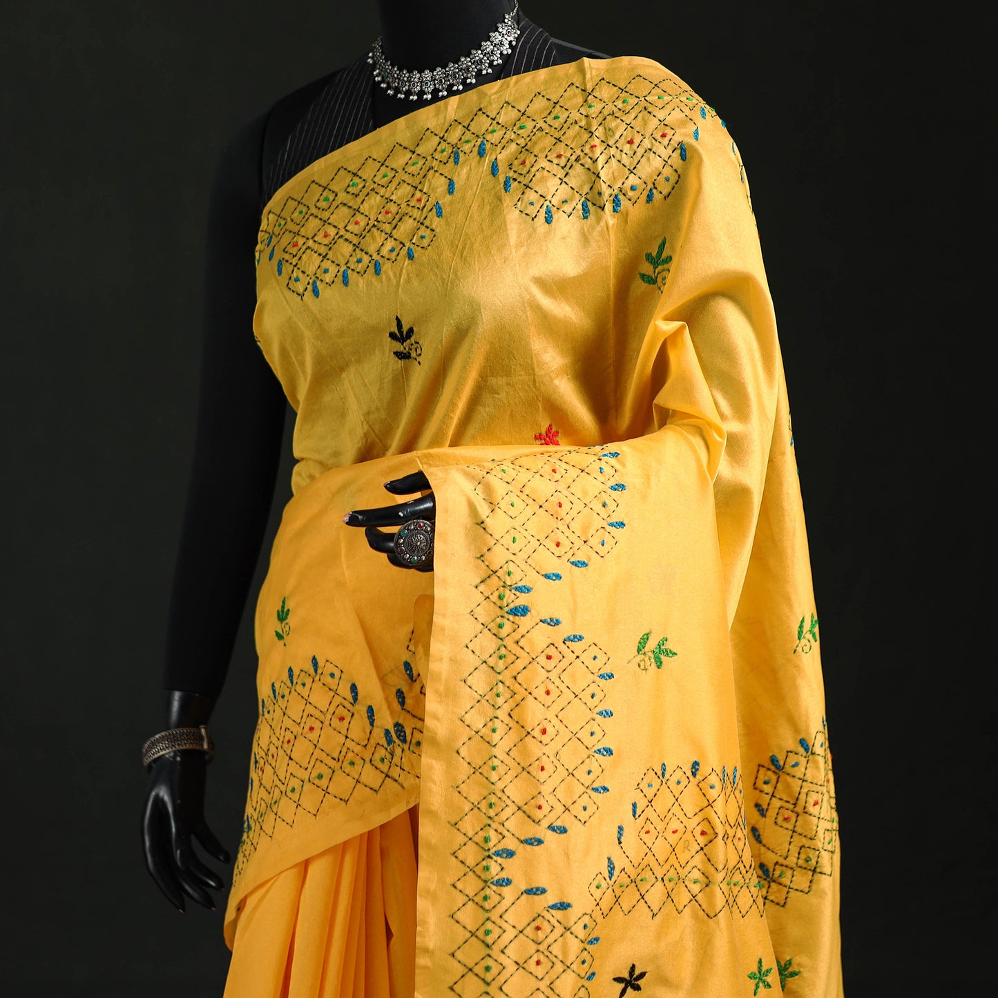 Hand Embroidered Silk Saree 60