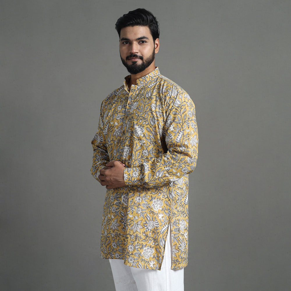 Block Print Cotton Sanganeri Kurta for Men (Short) 05