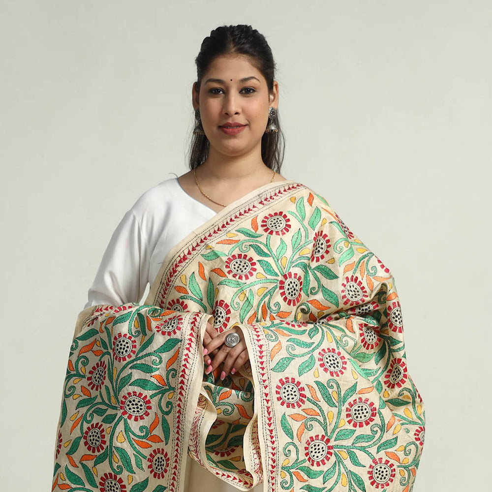 Kantha Embroidery Dupatta 