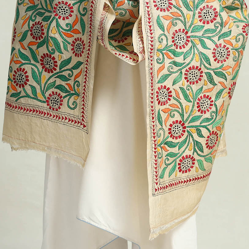 Kantha Embroidery Dupatta 